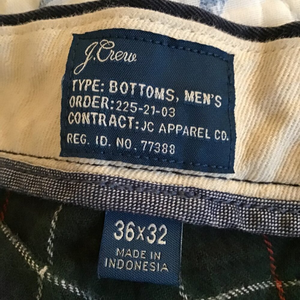 J.Crew Classic Straight Fit Flannel-lined Navy Cabin Chino Pant Men Size 36x32 - Picture 2 of 5